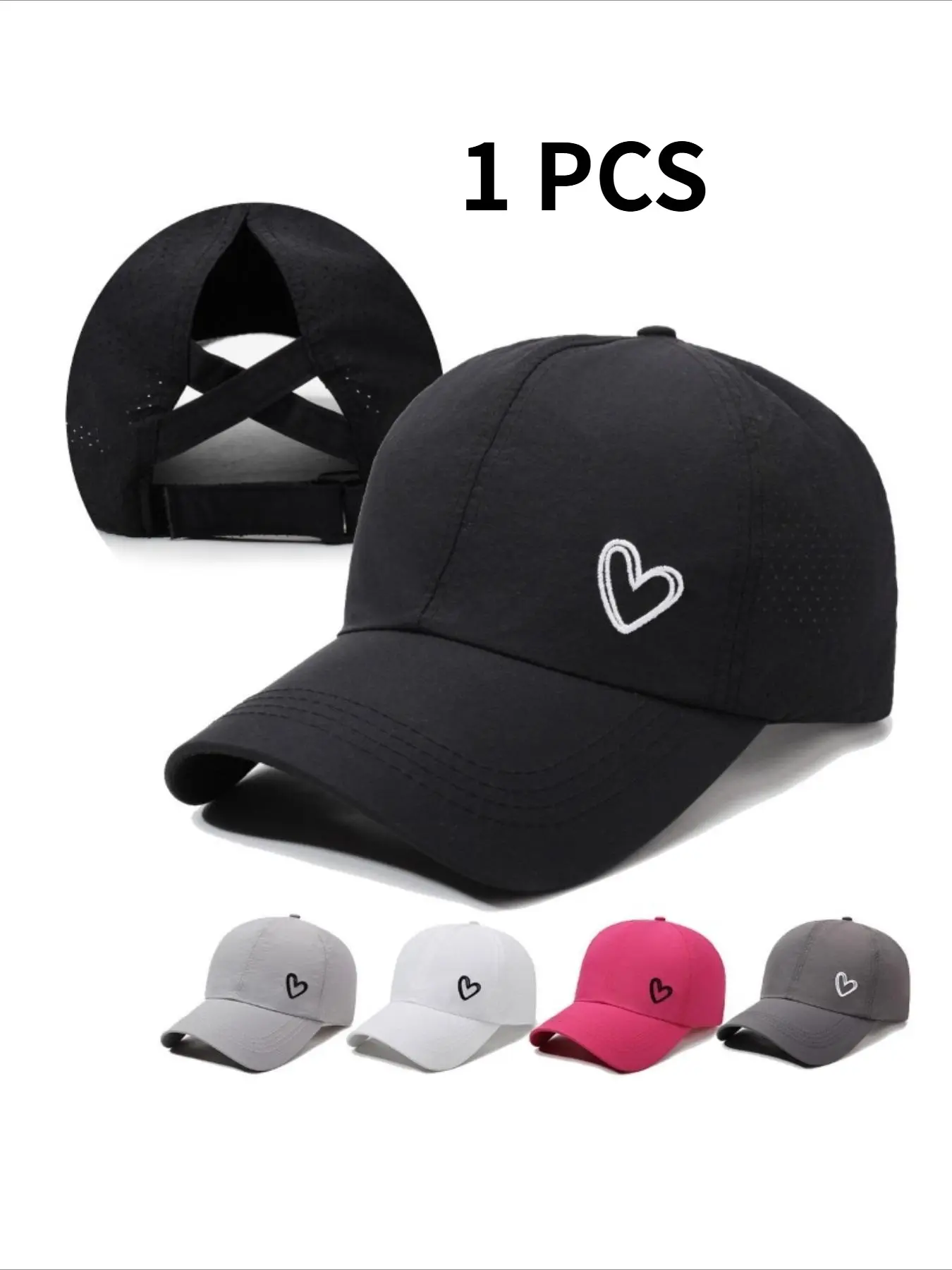 Summer women's outdoor activity baseball cap, women's cross-back ponytail hat, lightweight baseball cap, Sports Hat, women's quick-dry hat, Quick drying hat, perfect gift for friends, available in 5 colors