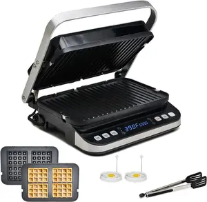 Yedi Total Package 6-in-1 Digital Indoor Grill, Waffle Maker, Panini Press, Griddle, with Deluxe Accessory Kit electric indoor