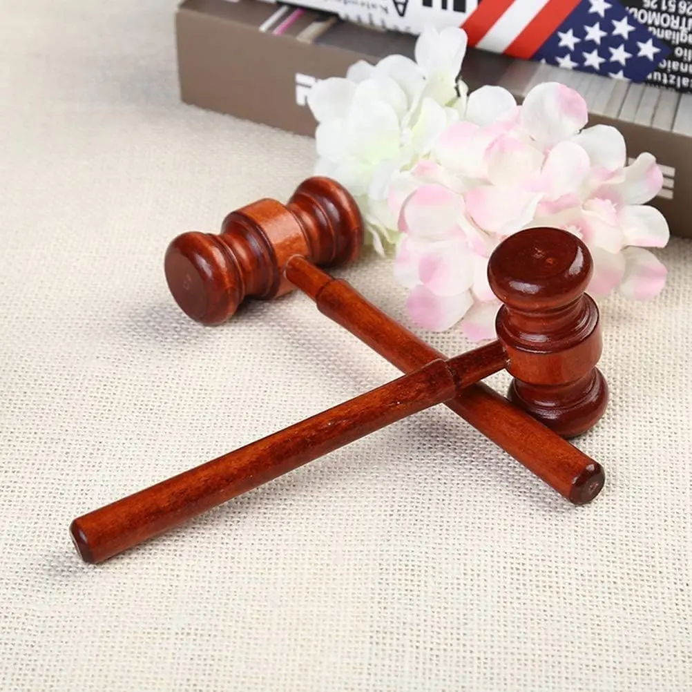 2 Pcs Wood Judge Gavels Auction Court Gavels Wooden Judge Hammers Wood Hammer Props Judge Costume Accessories for Lawyer Courtroom,Auction Sale 3.2 x 6.7 x 17.4 cm