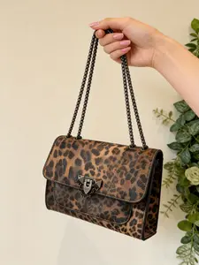 Retro Leopard Print Crossbody Bag for Women, Y2K Cheetah Purse with Metal Chain & Lock Closure, Flap Shoulder Bag, Perfect for Daily, Casual, Commute & School, Stylish Vintage-inspired Bag for Girls