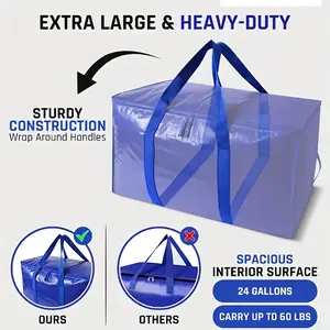Moving Sucks, But Your Bags Don’t Have To – This 24 Gallon Heavy-Duty Bag Holds 60 lbs, Fully Opens for Easy Loading, Has a Super Strong Italian-Design Zipper, and Folds Flat When You’re Done – Perfect for Clothes, Toys, Towels, and Chaos