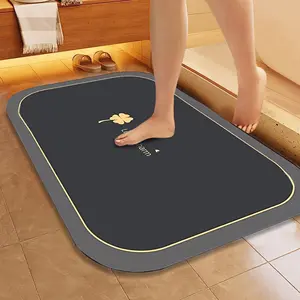 Ultra-Absorbent Diatomaceous Earth Bath Mat - Quick Dry, Anti-Slip, Soft Rectangular Floor Rug with Elegant Clover Design for Bathroom & Shower Diatomite Bath Mat Non Slip Mats