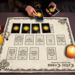 Tarot Card Tablecloth, 1 Count Creative Tablecloth for Tarot Card Divination, Decorative Altar Cloth, Astrological Ritual Cloth, Card Game Cushion