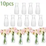 Striped Plastic Vase Set, 10 Transparent Bouquet Containers, Ideal for Coffee Tables and Weddings, Decorative Flower Vase, Modern Plant Vase, Plastic Vases for Flowers, Home Decor Accessories
