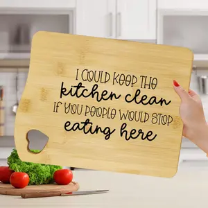 1 PC Creative Quotes Cutting Board, Simple Style Bamboo Chopping Board, Love Handheld, Heartwarming Kitchen Supplies, Mother's Day Gift, Creative New House Gift, Kitchen Utensils Kitchen Accessories, Cooking Cutting Board