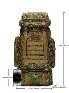 Large Capacity Waterproof Camouflage Hiking Backpack, Casual Tactical Backpack, Outdoor Sports Backpack for Hiking and Mountaineering