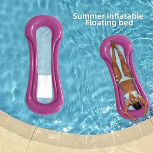 Summer inflatable Floating bed Clear Bottom Inflatable Raft, for Kids and Adults Pool Float Lounger Adult, Float Hammock, Inflatable Water Raft, Swimming Air Sofa for Summer Pool Party Fun lounge tanning suntan tub raft floatie