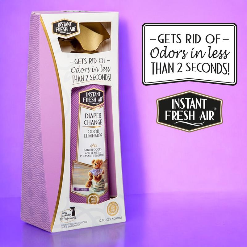 Pleasant DIAPER CHANGE Odor Eliminator & Air Freshener Spray Bottle 10.1 Oz Lavender Scented Eco-Friendly No Propellants – Fragrance Airfreshener Laundry Urine Deodorizing Deodorizer Baby Essentials Diaper Bag – INSTANT FRESH AIR