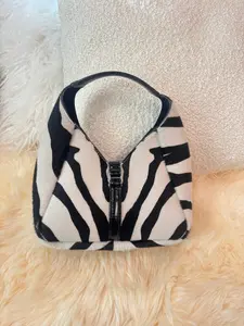 Pre-owned GIVENCHY Calfskin Mini Bags SPECIAL EDITION ZEBRA PRINT TOP HANDLE BAG