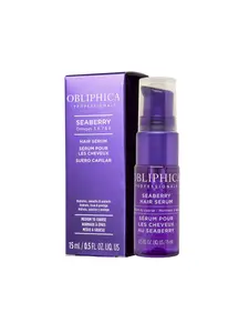 Obliphica Seaberry Hair Serum for Medium to Coarse 0.5 fl oz. / 15 ml - Hair Anti-Frizz Shine Oil for Thick & Curly Hair with Seaberry Oil for Glossy Shine and Damage Repair