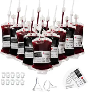 10pcs/350ml Halloween Blood Bags For Drinks