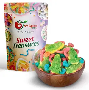 NY Spice Shop Sweet Treasures Gummy Frogs Candy - Rainforest Frog Party Favors - Fruit Flavors Green Frog Gummies - Yummy Fun Gummy Frogs Bulk - Soft & Chewy Frog Gummies Candy Bulk - Candy Bulk Snacks