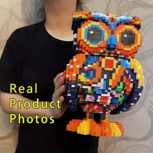 New Siberian Owl 3D Puzzle Building Blocks, Creative Decoration for Room, Birthday Halloween Valentine Christmas New Year Gift