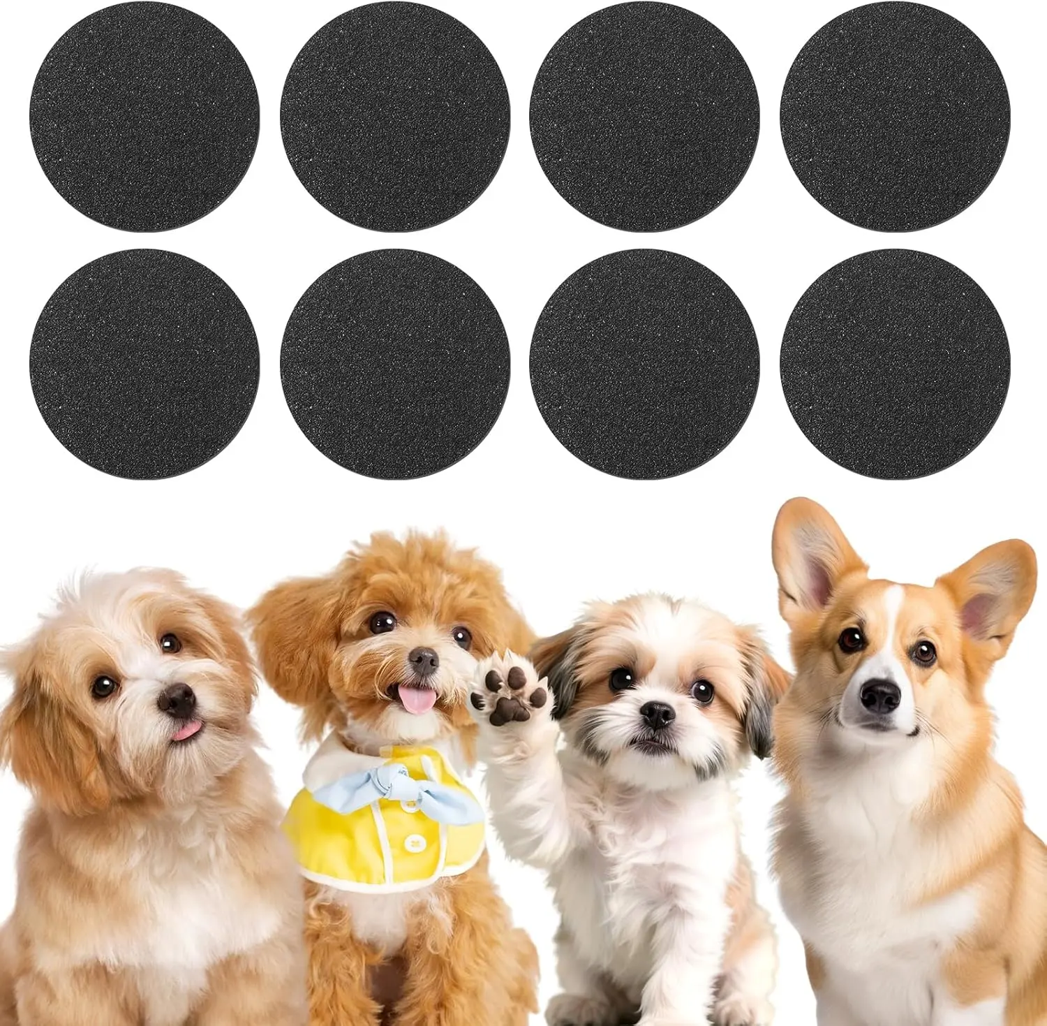 8 Pcs Dog Nail Filing Disc Replaceable Dog Scratch Board Sandpaper Replacement Trainning Nail Care Accessories for Dogs Cats Safe Easy Smooth Healthy