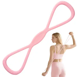 Resistance Bands Figure 8 Exercise Bands for Women and Men 8 Shaped Silicone Material for Arms Chest Expander Yoga Gym Fitness Muscle Training Equipment Stretching Gear Latex Free Elastic - Fitness Accessories