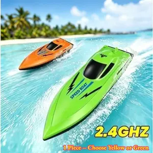 1 Set Remote Control Boat (Random Color), High Speed RC Boat for Pool Lake, Dual Propeller Electric Fast Speedboat, Simulated Motorboat Toy Model, Racing Power Boat for Adults Kids (Requires 5 x AA Batteries – Not Included)