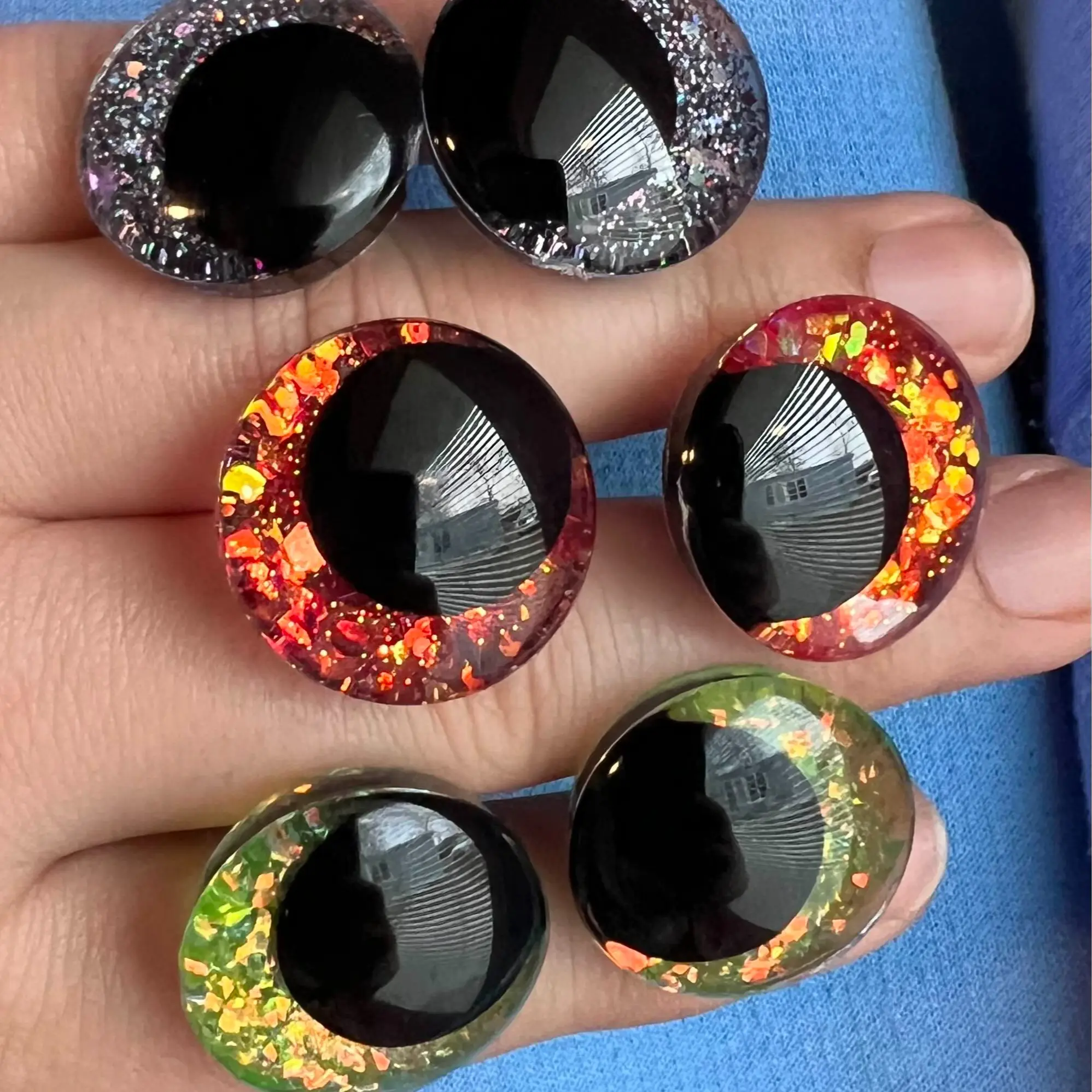 Hand Painted Resin Safety Eyes 25mm - Multiple Colors