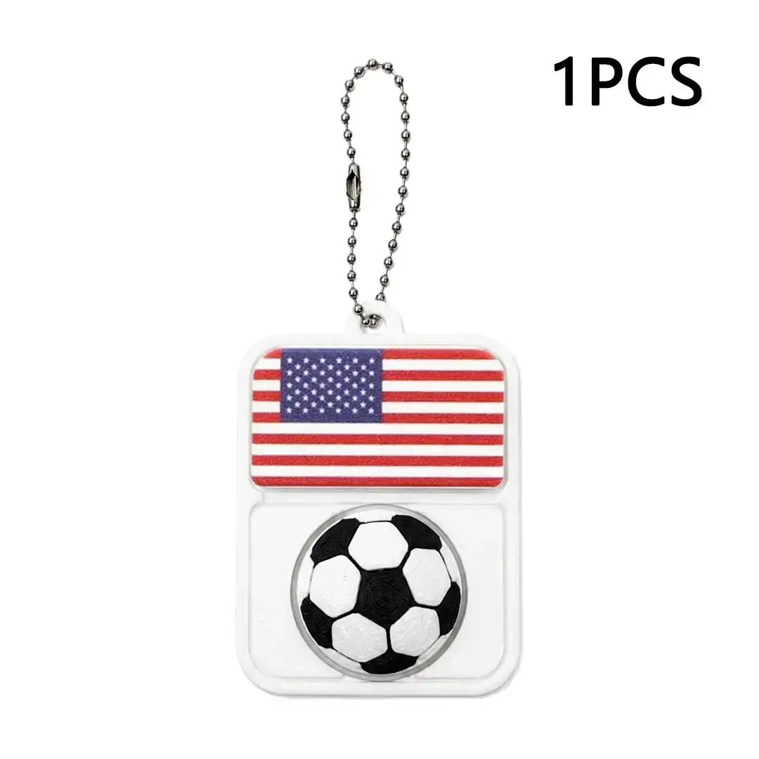 USA Soccer Fan Gift, Flag & Soccer Spinner Fidget Keychain Toy