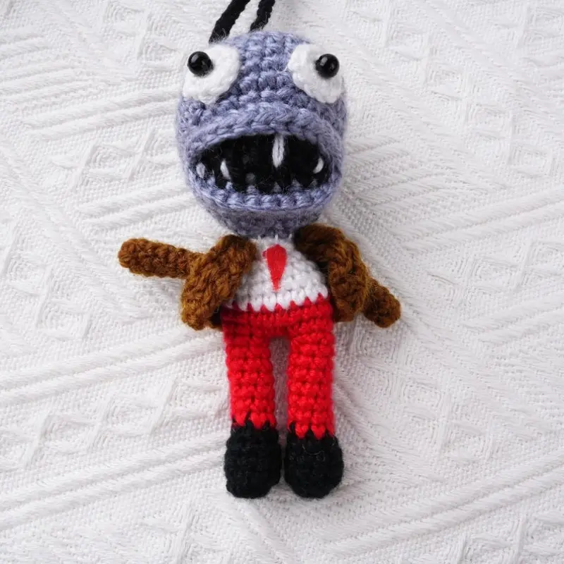 Crochet Ghost Charm,Imitation Ghost Face Doll,Zombies Crochet,Horror Dool,Handmade Hanging Knitted Ornament Cotton Wool,Christmas Gift