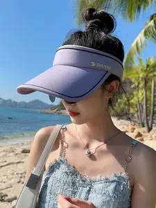 02-in-1 Sun Protection Visor with Built-in Sunglasses for Women UV400 Rated Wide Brim Sun Hat Foldable Portable Lightweight Empty Top Beach Hat Summer Outdoor Travel Hiking Cycling Golf Tennis Headwear Trending TikTok Viral 2026 Aesthetic Gift