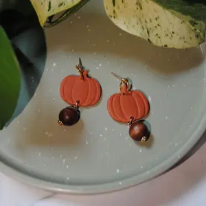 Pumpkin Polymer Clay Earrings