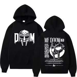 MF Doom Madvillain Metal Face Hoodies Oversize Vintage 90's Sweatshirt Men Women Harajuku Gothic Casual Hooded Streetwear T-Shirt - Double Sided