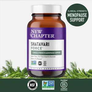 New Chapter Shatavari Force Clinical Strength Menopause Support, Reduces Hot Flashes + Hormone Balancing + Sleep & Stress Support 30 ct Woman Supplement