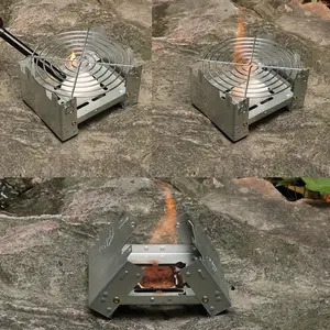 1set/2set Foldable Portable Camping Alcohol Stove,Camp Kitchen,Solid Fuel Cooker for On-the-Go Cooking