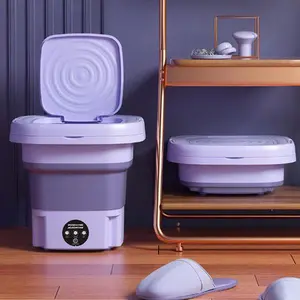 Quiet Folding Multi-Mode Washing Machine,Household Small Folding Washing Machine, Mini Washer for Underwear and Socks, Portable Laundry Tub