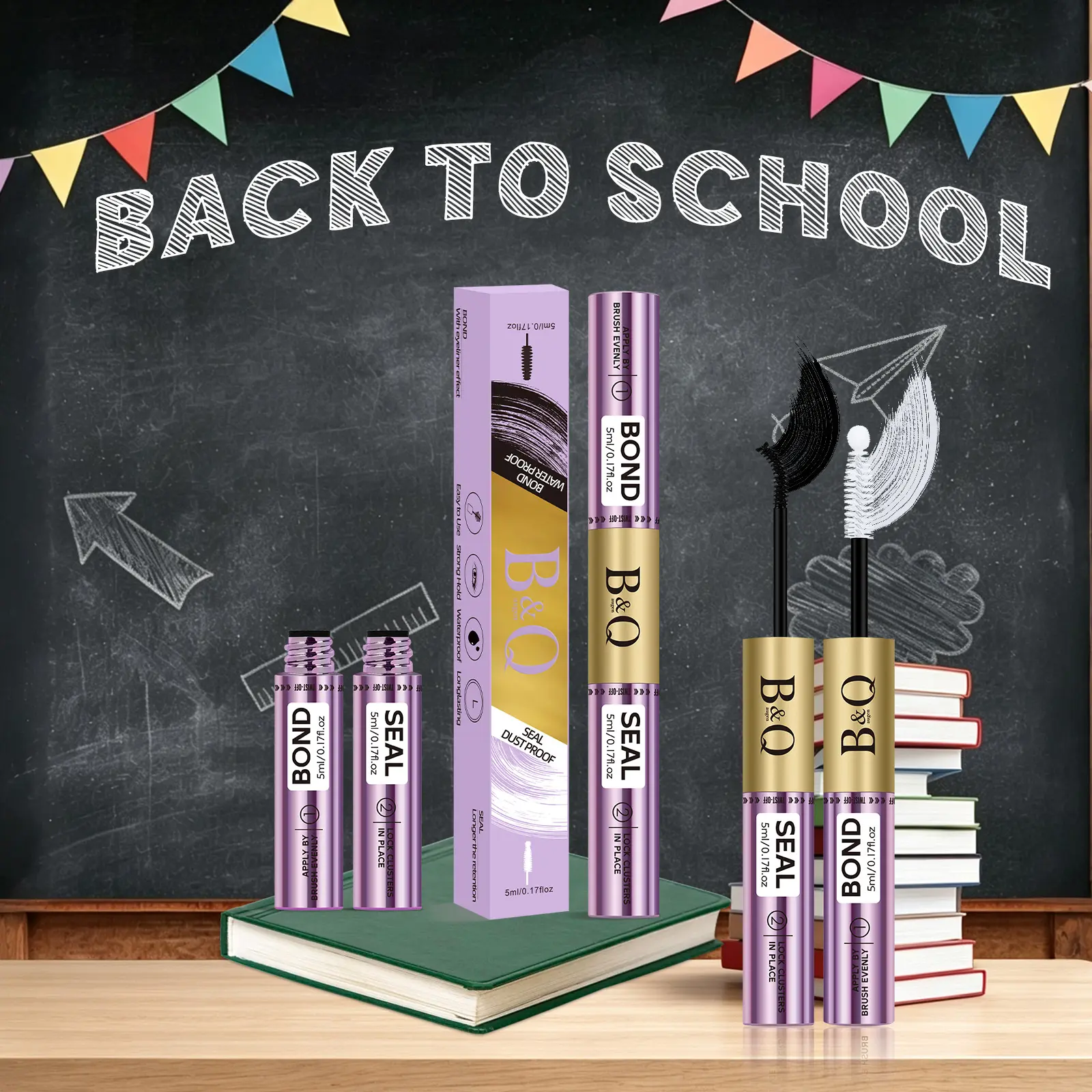 【Upgrated Bond & Seal 】B&Q ONE WEEK Lash Glue,NEW Latex-free Gentle Formula,Stronghold Long Lasting Wear for DIY Lashes, Makeup Cosmetic Black White Glue,Removable No Residue #tiktokshopbacktoschool