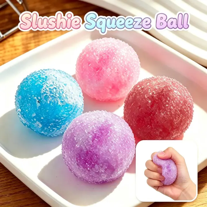 Crunchy Ice Skin Squishy Ball - Kawaii Decompression Toy, Soft Stretchy Squeeze, Anxiety Squishies, Collectible Squishies, Cute Handmade Sensory Toy, Teen Girl Birthday Gift