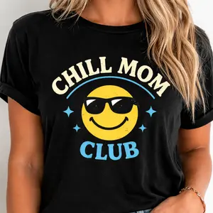Chill Mom Club Cotton Tee | Unwind Relaxed Mom Shirt