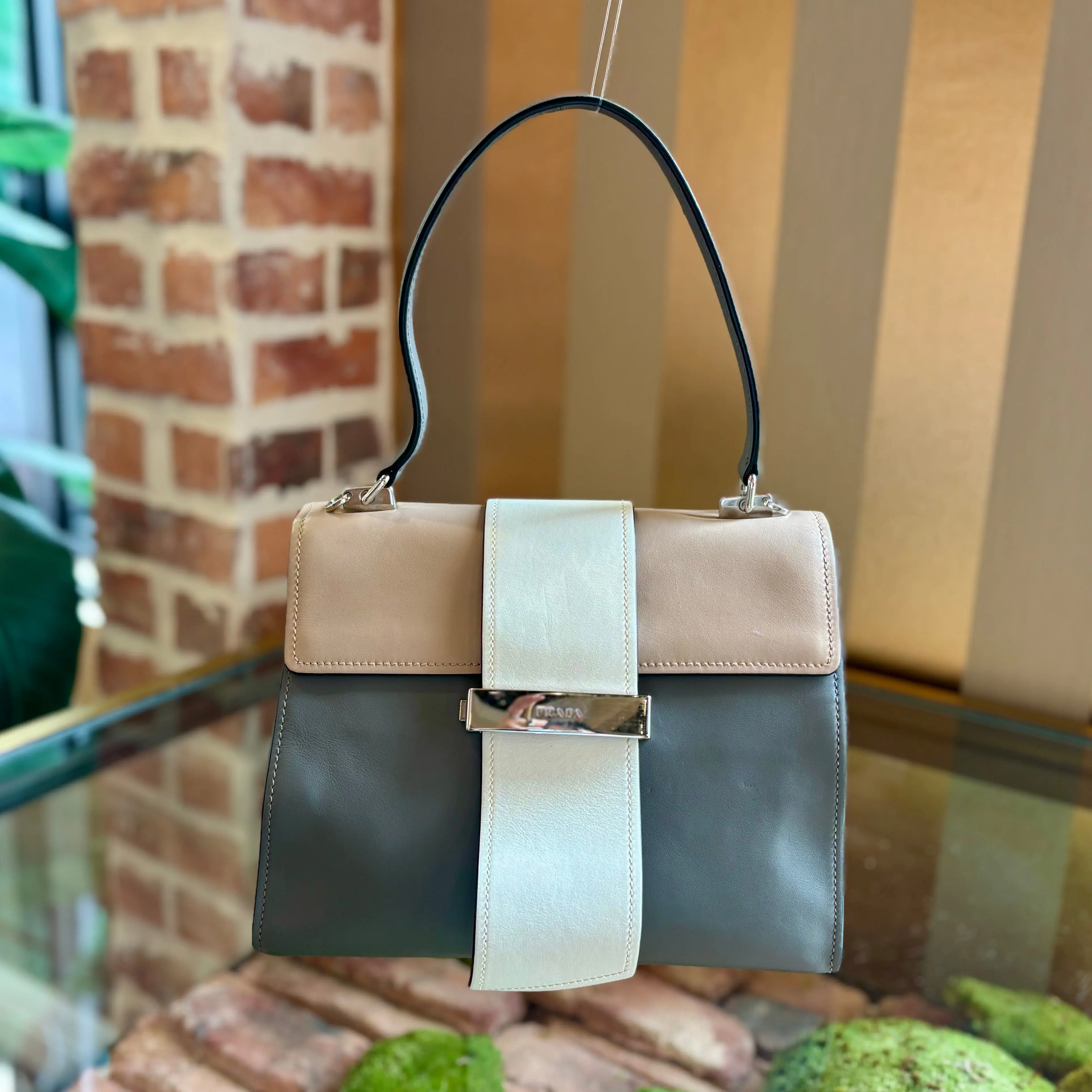 PRADA Metal Ribbon Top Handle