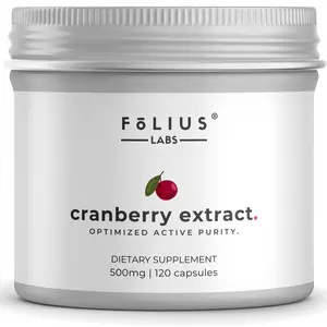 FOLIUS LABS Clean Label Cranberry Extract 25% – Urinary Tract Health Support for Men and Women – Antioxidant Rich Supplement for Kidney Health