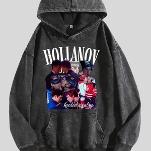 Heated Rivalry Romance Oversized Washed Hoodie, Sports Romance Y2K Streetwear