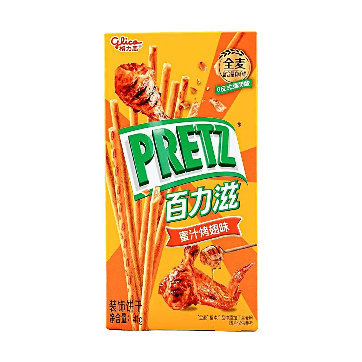 Glico Pocky Snack Sticks - Honey BBQ Flavor, 41g - Crispy Biscuit Sticks for On-the-Go Snacking