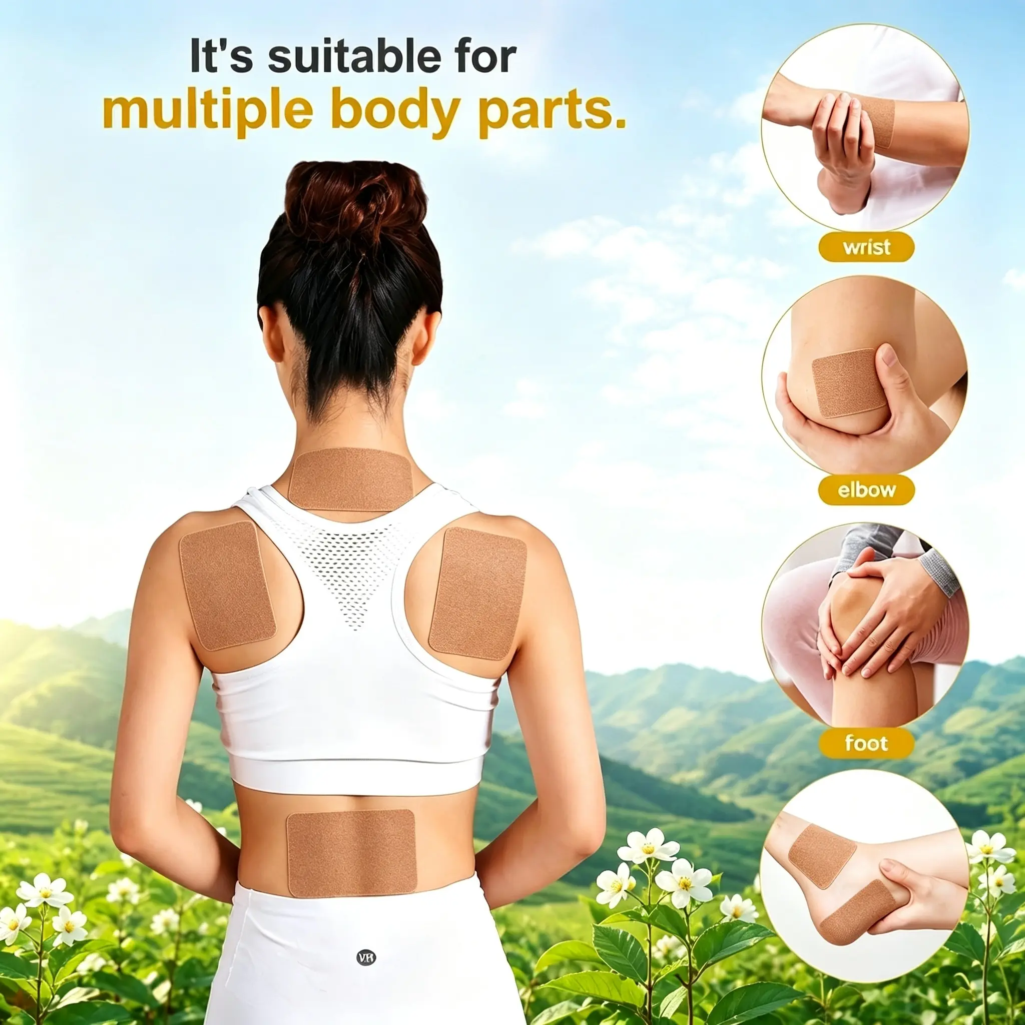 98Pcs Self-Heating Ginger Heat Patches, Lymph & Blood Circulation Support, Hot Compress Pain Relief for Joints, Muscles & Stomach Bloating heating pad heating pad for cramps