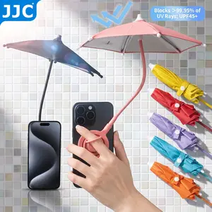 JJC Phone Umbrella for Sun Magnetic Sunshade Portable Foldable UPF 45+ Anti-UV Prevent Glare Overheat Polyester with Coating 360° Adjustable Rotatable Ring for iPhone17 16 15 14 13 12 Mag-Safe Andorid Outdoor Beach Pool Tanning Accessory Summervibes Gifts