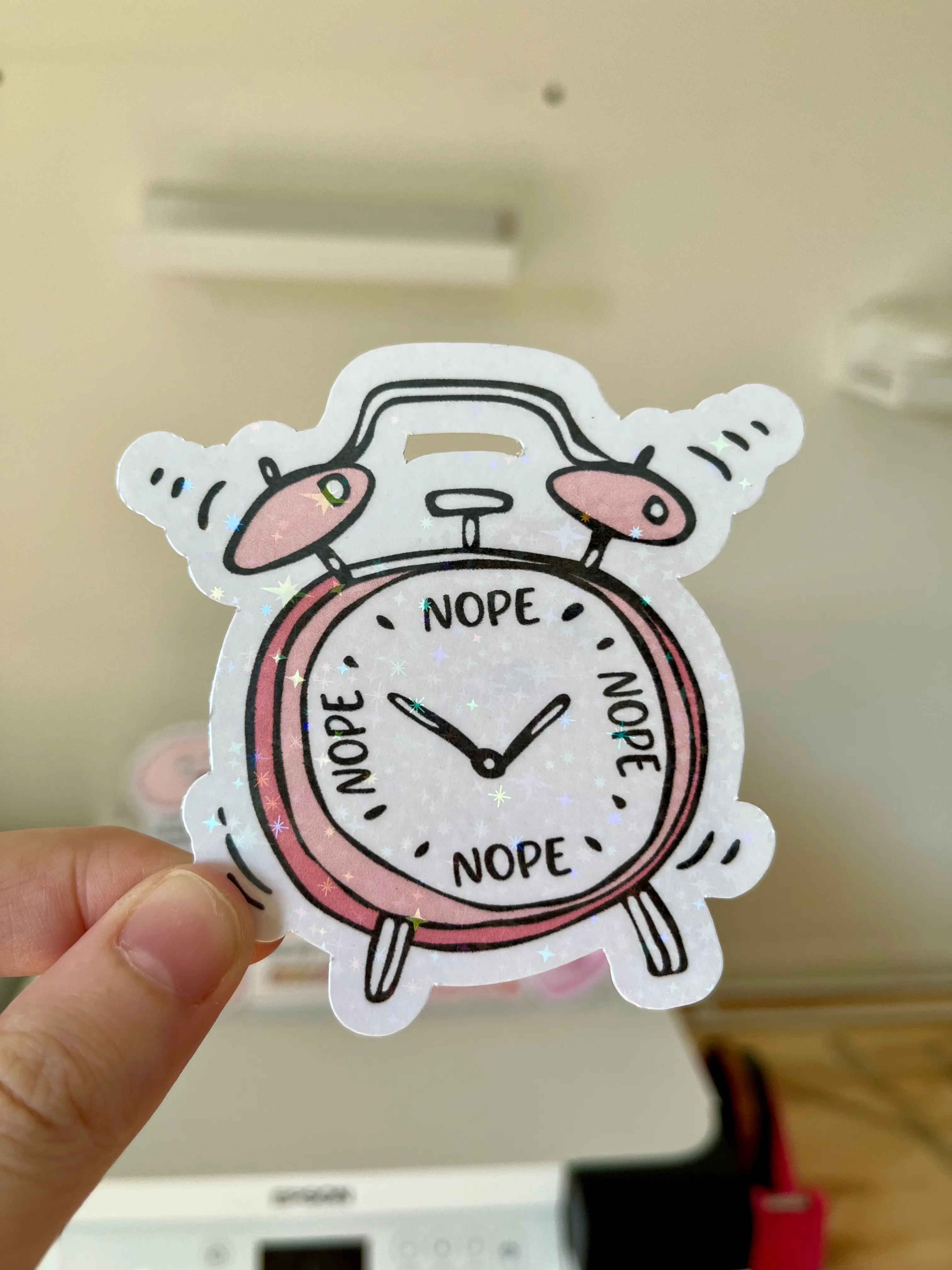 Cute Clock Sticker - Humorous Message for Laptops, Water Bottles & Personal Gifts