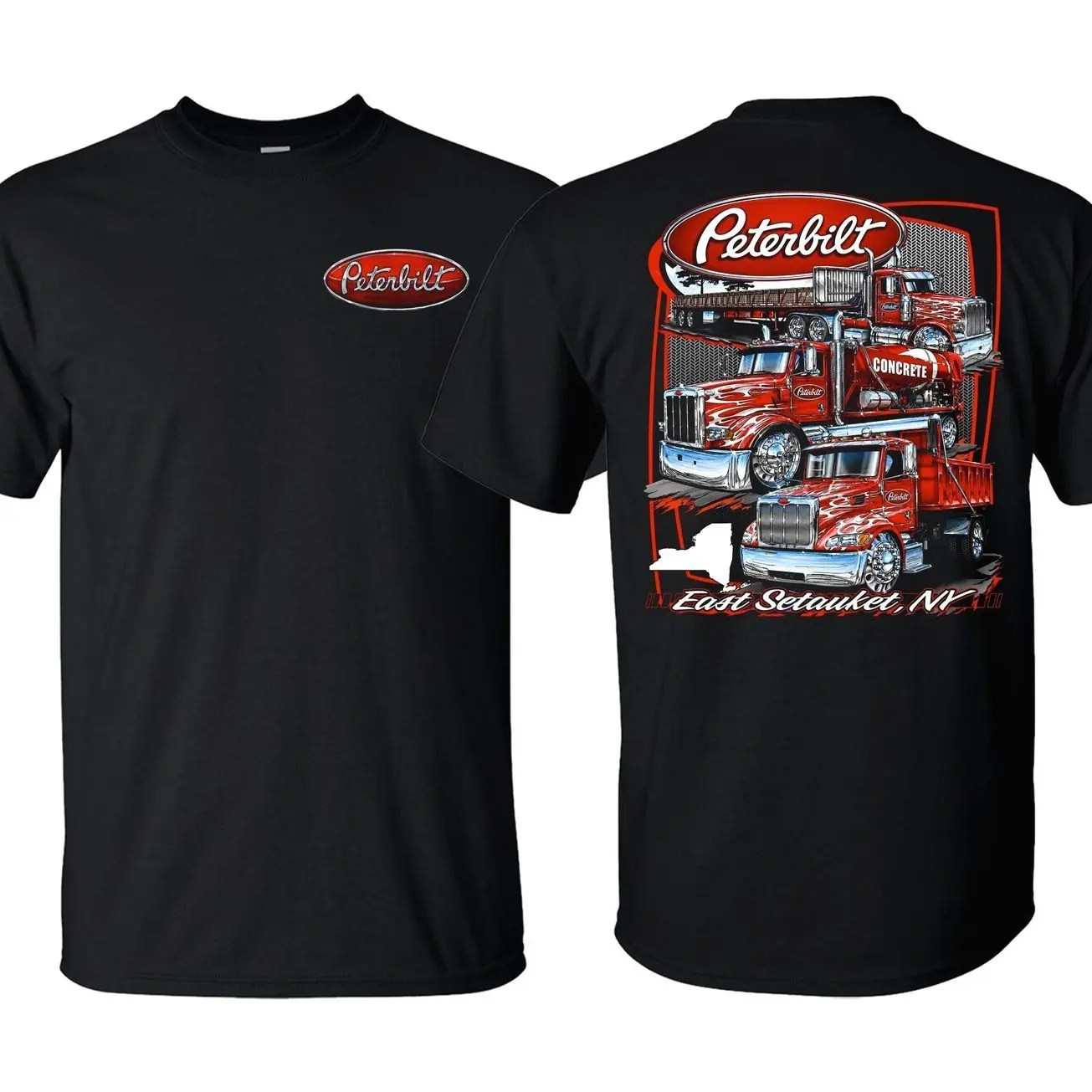 A.S Peterbilt Concrete Truck T-Shirt Heavy Haul Big Rig Graphic Tee, Construction Trucker Shirt for Diesel Lovers and Truck Drivers 0KP