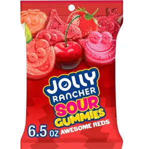 Jolly Rancher Sour Gummies Awesome Reds Assorted Fruit Flavored Gummy Candy, Bag 6.5 oz