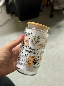 Daily Reminders Glass Can Tumbler