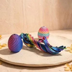 1 PCS Twisty Fidget Egg, 3D Printed Slippery Egg,Fluid Flow Stress Relief Desktop Ornament for Home,Colorful Desk Fidget Toy, Stress Ball