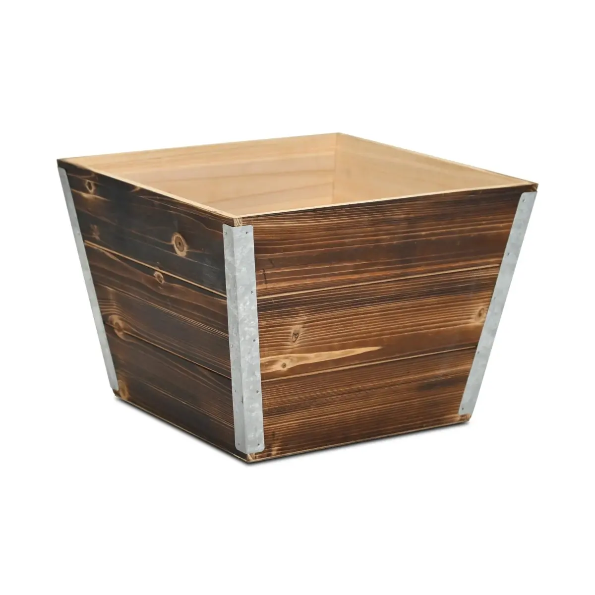 Cheungs 6163BR-L Cavorn Tapered Square Planter Bucket, Brown - Large