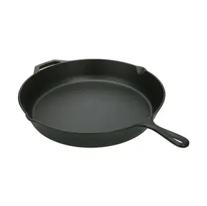 Pre-Seasoned 12" Cast Iron Skillet with Handle and Lips - Versatile Cooking Tool for Various Dishes - Pans, Cookware