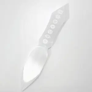 Selenite Athame / Knife With Symbols