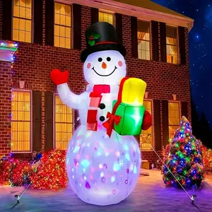 5ft Giant Rotating LED Snowman Inflatable - Outdoor Yard Christmas Decoration