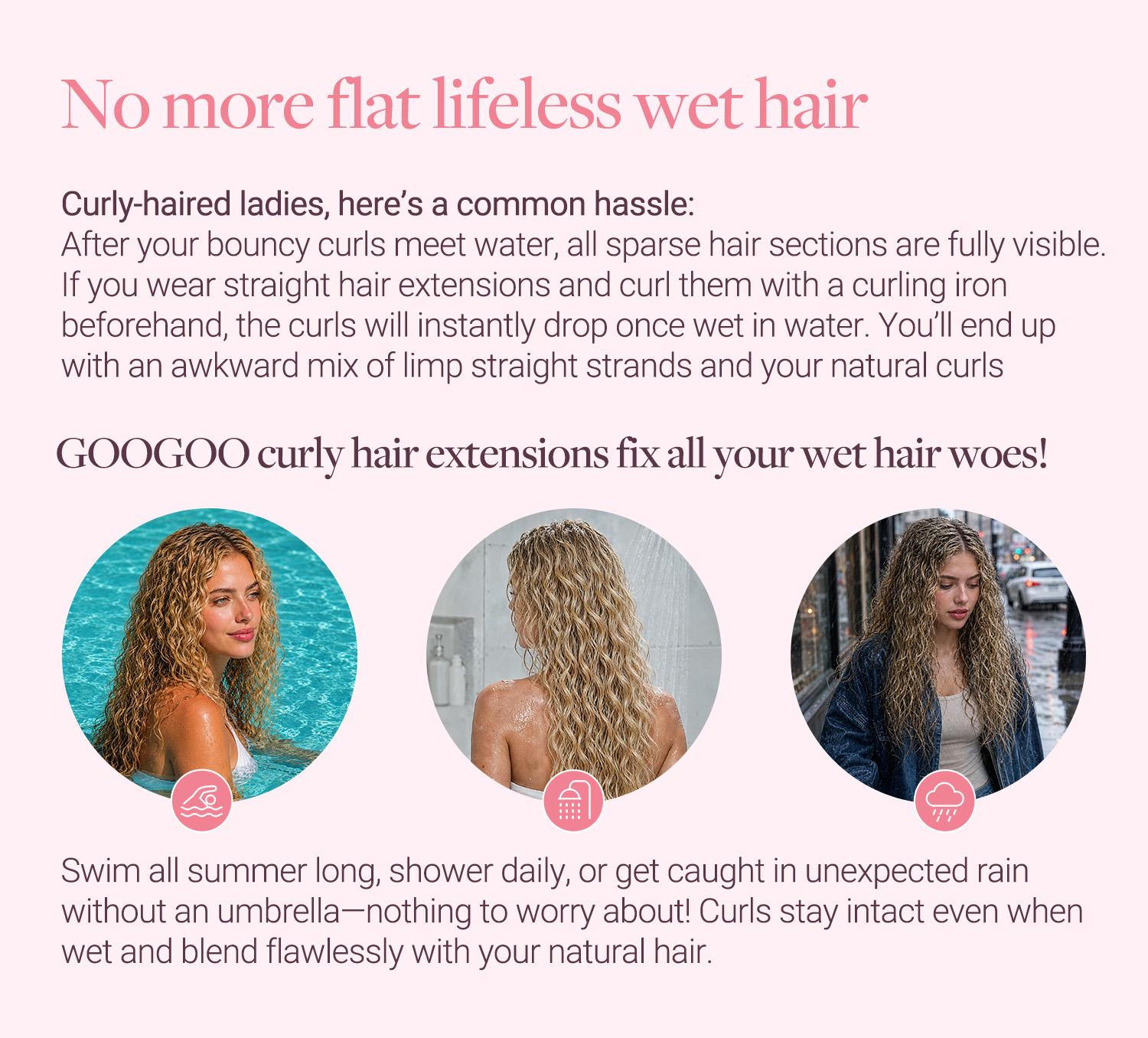 GOO GOO Hair Extensions Elf Curl Clip in Human Hair Extensions, 7pcs/9pcs 18-24inch curly hair，Elf Curl Clip in Human Hair Double Weft Natural Curl Hair Full Head for Women summer hairstyles #sohochic