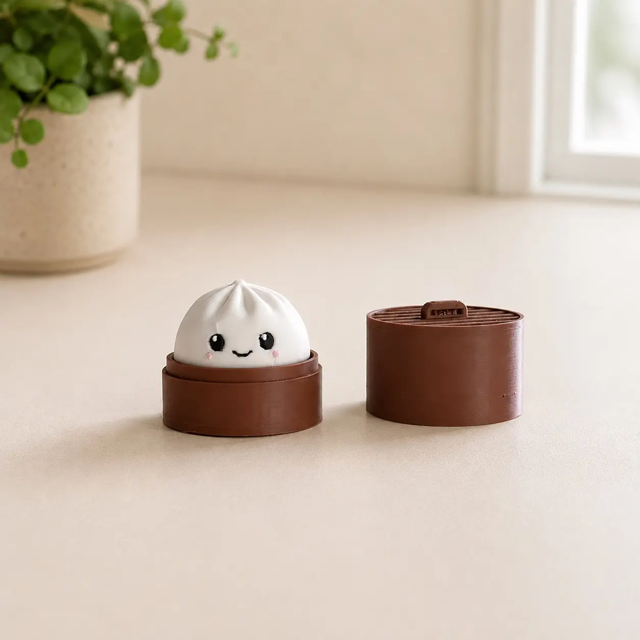 Dumpling Fidget Clicker / Mechanical Key Switch Dumpling Toy with Steamer Base