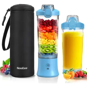 Portable  Personal Juicer for Shakes and Smoothies - 20 OZ Electric Protein Shaker Bottle with Insulated Sleeve, Travel Lid, USB-C Rechargeable - Mini Small  Cup for Kitchen, Office, Gym